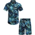 thumbnail image 4 of Mens Flower Shirt Hawaiian Shorts Sets Casual Button Down Short Sleeve Beach Shirt 2025, 4 of 6