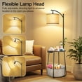thumbnail image 3 of OUTON Walnut Floor Lamp with Table, End Table with Lamp for Living Room with USB & Type C Charging Port, Dimmable Lamps for Nightstand Attached for Bedroom, 3 of 9