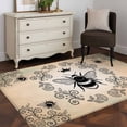 thumbnail image 3 of Vintage Bees Crowns Area Rugs 4'x6', Washable Small Throw Rugs for Office Bathroom, Rustic Leaves Rings Brown Gradient Indoor Outdoor Rug Non-Slip Low Pile Carpet Runner Reversible Floor Mats, 3 of 8