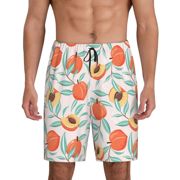 Fotbe Peach Pantalones Cortos de Pijama para Hombre, Ropa de Dormir, Pantalones de Pijama Cortos para Hombre-Medium