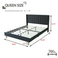 thumbnail image 4 of AUFANK Queen Bed Frame Upholstered Platform with Wooden Slats, Noise-Free, Dark Grey, 4 of 7