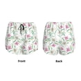thumbnail image 3 of Yiaed Lilies Flowers Print Women's Running Shorts with Liner 3 Zipper Pockets Elastic Workout Athletic Gym Yoga Shorts-XX-Large, 3 of 7