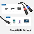 thumbnail image 4 of USB C to Double 3Pin Male Sound Cable for Amplifiers Active Speakers Mixing, 4 of 8
