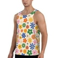 thumbnail image 2 of Gaeub Groovy Daisy Flowers Men's Athletic Tank Top, Workout Sleeveless Shirts, Running Tank Tops for Gym, Running, Training - 3X-Large, 2 of 9