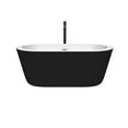 thumbnail image 2 of Mermaid 60 Inch Freestanding Bathtub in Black with White Interior with Polished Chrome Trim and Floor Mounted Faucet in Matte Black, 2 of 5