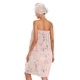 thumbnail image 2 of 3-Piece Bathroom Towel Set with Bath Towel, Quick-Dry Hair Cap and Hair Turban for Bath Yoga Beach Cute Floral Pastel, 2 of 6