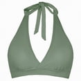 thumbnail image 6 of HCNTES Women's Halter Bikini Top Only Push Up Padded Swimsuit Top V Neck Twist Front Bathing Suit Tops Removable Bra Summer AG,XXL, 6 of 9