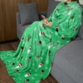 thumbnail image 6 of Catalonia Wearable Blanket with Sleeves and Pocket, Cozy, Soft Fleece Blanket Robe for Adult Women and Men, Green Santa and Deer Pattern, 73" x 51", 6 of 7