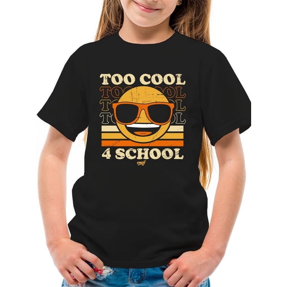 Too Cool 4 School - Retro Emoji Sunglasses Graphic Youth's T-shirt