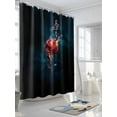 thumbnail image 3 of Shower Curtains Rose Flower Bath Curtain Flower on Fire Waterproof Bathroom Shower Curtain Set with Hooks Decoration 72 x 72 Inches, 3 of 7