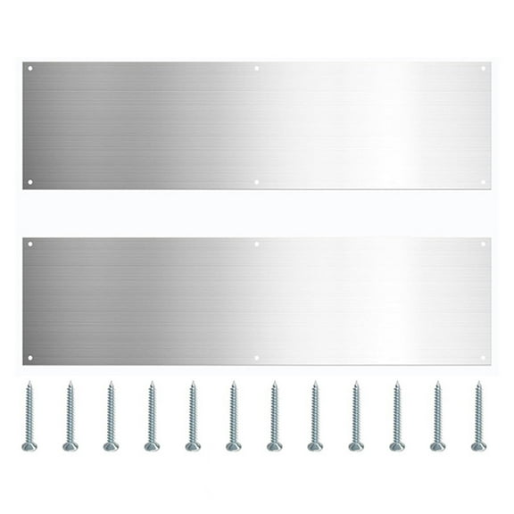 Ana 2PCS/Set Exterior Door Kickplate Stainless Steel Kick Plate Push Plates Door Protector For Prevent Indoor&Outdoor Door Scratches Home Decor