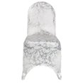 thumbnail image 3 of Your Chair Covers - Stretch Spandex Banquet Chair Cover for Wedding, Party, Birthday, Patio, etc. - White/Silver Marbling, 3 of 6
