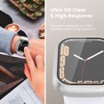 thumbnail image 2 of 2 Pcs Case with Screen Protector for Apple Watch Series 7 41mm, Full Protective Guard Bumper Hard PC HD Tempered Glass Cover Compatible for iWatch 41mm Accessories (41 mm, Silver+Sliver), 2 of 5