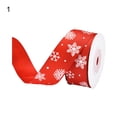 thumbnail image 2 of 1 Roll Christmas Theme Wrapping Ribbon Snowflake Pattern Polyester Wedding Gift Christmas Ribbon Party Decor, 2 of 6