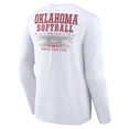 thumbnail image 3 of Men's White Oklahoma Sooners Softball Fan Long Sleeve T-Shirt, 3 of 3