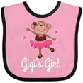 thumbnail image 3 of Inktastic Gigis Girl Ballerina Monkey Girls Baby Bib, 3 of 4
