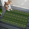 thumbnail image 3 of 2x3 Ft Entryway Area Rug, Green Christmas Kitchen Rug Runner Washable Floor Mat, White Snowflake Yellow Geometric Abstract Non Slip Indoor Door Mat Throw Carpet for Bathroom Living Room Bedroom, 3 of 8