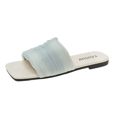 

Slippers for Women Ladies Shoes Summer Fashion British Style Mesh Flat Breathable Slippers House Slippers Pu 41