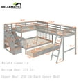 thumbnail image 6 of BELLEMAVE L-Shaped Bunk Beds Twin over Full Size, Triple Bunk Bed with Storage Stairs, Ladder and Drawers, 3 Bed Bunk Beds(Gray), 6 of 12