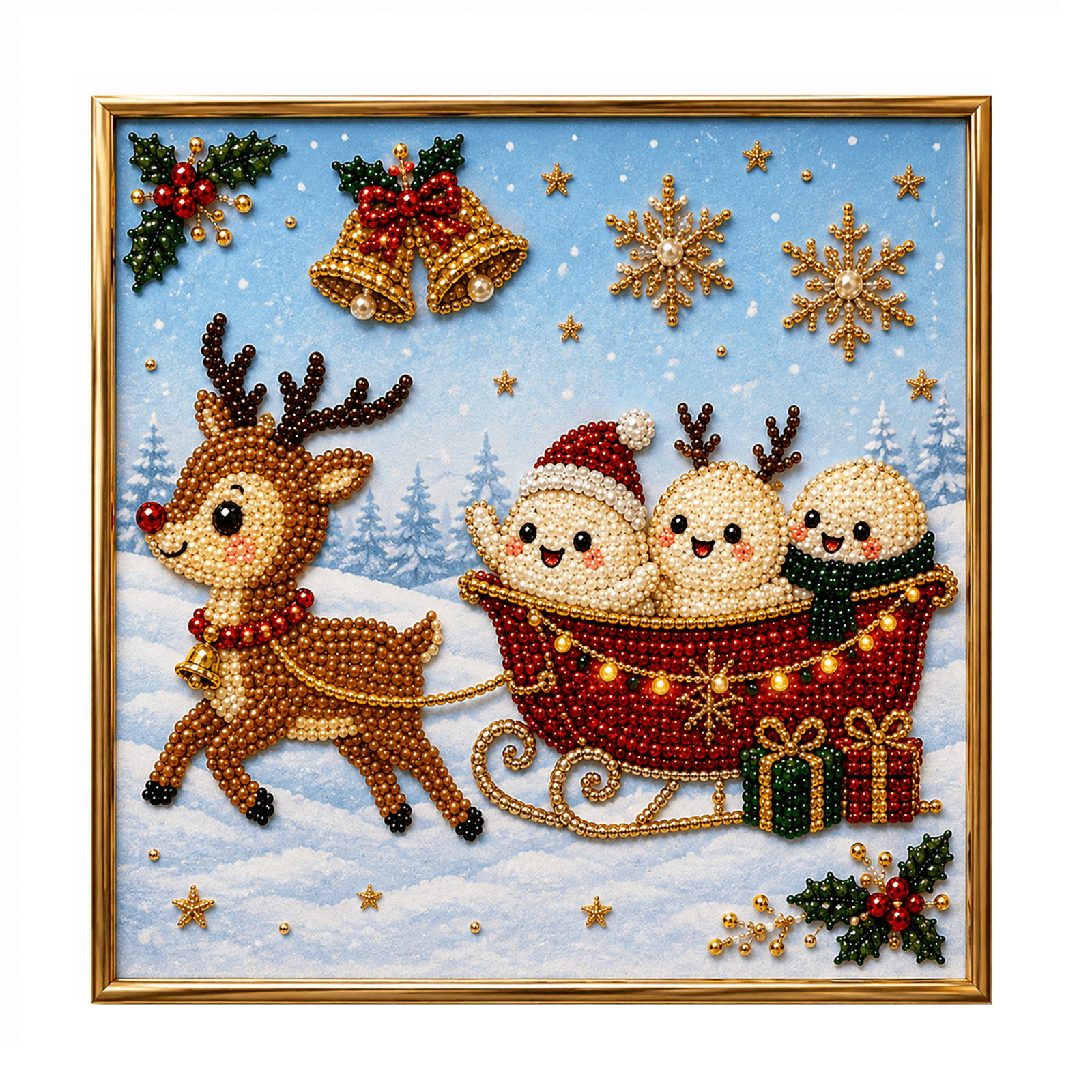 Christmas Diamond Art Pearl Art Diamond Art Kits for Adults Christmas Theme DIY Diamond Painting Craft Kit All‑in‑One Hand‑Made Project Supplies for Holiday Season Interior Home Decoration