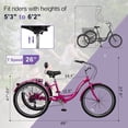 thumbnail image 2 of Adults Tricycles, 24/26" Trike Bike with Parking Brake Handle, 7 Speed Rear Derailleur, Double-Wall Wheel Rims, for Women Men Exercise Outdoor, 2 of 11
