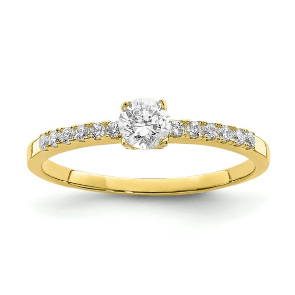 Primal Gold 10 Karat Yellow Gold Cubic Zirconia Fancy Ring