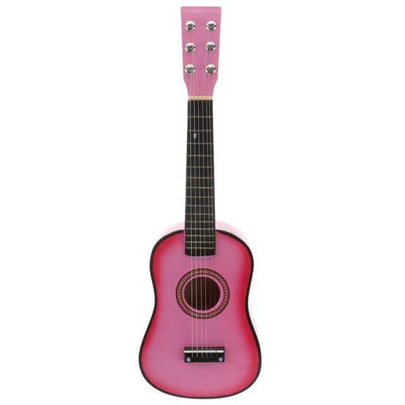 23 Inch Folk Acoustic Guitar Beginner Music Instrument 6-String Guitar Kids Toy (Pink)