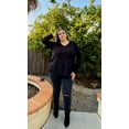 thumbnail image 6 of CASSIE LIZ Plus Size Tops Long Sleeve Fall Womens Shirts Fashion V Neck Solid Tunics Loose Fit Winter Blouses Casual Slit Hem Pullover (XL-5XL), 6 of 9