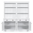 thumbnail image 3 of Barara King 83.4"Tall Bookshelf Suite, Modern Bookcase Suite with LED Lighting,Doors and Drawers,2-Piece Set Storage Bookcase with Open Shelves for Living Room,Home Office,White, 3 of 13