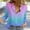 Blue, variant on YVNAURA Womens Spring Fashion 2026 Floral Button Down Shirt Long Sleeve Casual Tunic Blouse Cotton Breathable Loose Fit Round Neck Vacation Top, Purple,L