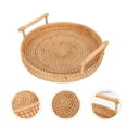 thumbnail image 6 of Round Woven Tray for Serving Fruit Snacks or as Coffee Table Tray 1 Set, 6 of 9