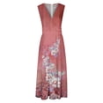 thumbnail image 5 of Fankiway Robe Longue Sans Manches à Col en V Imprimée Mode Printemps/été pour Femmes Robes de Plage Grande Taille pour Femmes, 5 of 5