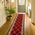 thumbnail image 2 of Custom Size Fleur De Lis French Design Black, Beige, Blue, Brown, Gray and Red Color Options Non-Slip Rubber Backing- 31 Inch Wide by Your Choice of Length-Hallway Stair Runner Carpet, 2 of 6