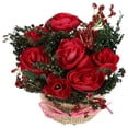 thumbnail image 2 of Rosy Silk Flower Bonsai with Linen for Home Decor without Water 10.5 Inches, 2 of 3