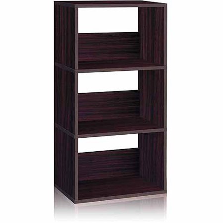 Way Basics Eco 3-Shelf Triplet Bookcase and Storage Shelf, Espresso