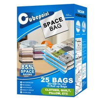 Cubepoint 25 Pack Space Bags Vacuum Storage Bags,Space Saver Seal Bags for Travel,Save Space for Clothing, Quilts, Pillows, Comforters Storage