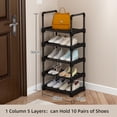 thumbnail image 4 of Shoe Rack, Metal Storage Organiser Stand Durable Large Capacity Removable Space Saving Free Standing Display Rack Vertical Shoe Stand For Closets, Hallway, Bedroom, Entryway, Black, 4 of 8