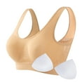 thumbnail image 1 of Bras Middle Age Front Closure All-Day Ease Bra With Wireless No Padding Plus Size Plus Size Sports Bra Khaki XXXXXL, 1 of 5