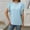 Light Blue, variant on SHITINN Women's Textured Round Neck Flutter Sleeve T Shirt for Casual Wear Womens Short Sleeve Tops Women Tops Casual Summer Shirts