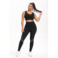 thumbnail image 4 of Yoga Exercise Gym Sports Workout Athletic Women Outfits 2 piece Seamless Bra High Waist Full Length Pants Leggings Set for Running Jogging Walking Tummy Control Non See-Through All Day Comfort, 4 of 8