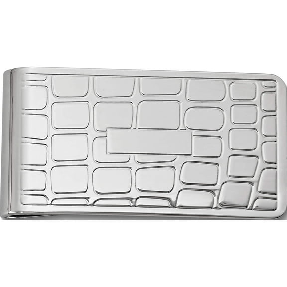 Fashion Silver-Tone Croco Pattern Money Clip (2 X 1) Made In China gm16798