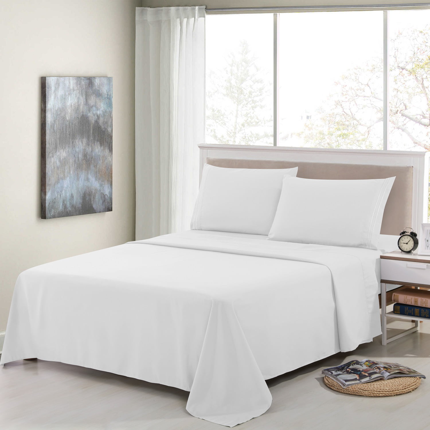 6 Piece Bedding Sheets For Queen Bed Deep Pocket Fitted Queen Sheets White Bed Sheets Walmart