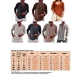 thumbnail image 2 of Oucaili Mens Tops V Neck Tunic Shirt Long Sleeve Shirts Regular Fit Blouse Work Khaki M, 2 of 2