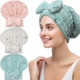 thumbnail image 1 of Jseng 3 Paquetes De Toallas De Microfibra Para El Cabello Para Mujeres - Envoltura Para El Cabello Súper Absorbente De Secado Rápido Con Diseño De Lazo Turbante De Toalla Para El Cabello Suave Para Ca, 1 of 5