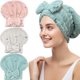 thumbnail image 1 of Jseng 3 Paquetes De Toallas De Microfibra Para El Cabello Para Mujeres - Envoltura Para El Cabello Súper Absorbente De Secado Rápido Con Diseño De Lazo Turbante De Toalla Para El Cabello Suave Para Ca, 1 of 5