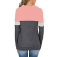 thumbnail image 4 of UJNDER Women's Color Block Pullover Hoodies Patchwork Design Lightweight Casual Comfort Fit Long Sleeve Pink S, 4 of 5