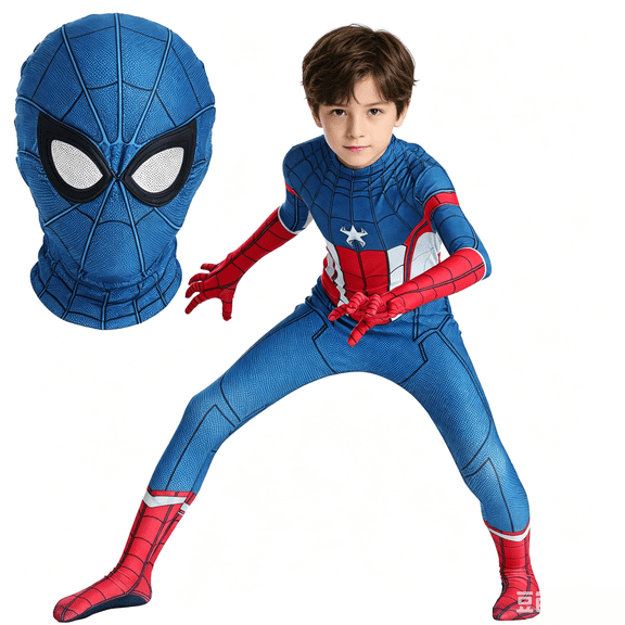 2026 New Halloween Spide Cosplay Costume, BDN Hero Costume Set, Cosplay Set Includes Jumpsuit with Mask, Unisex Holiday Party Gifts Halloween Outfit, 100(2-3 Years)