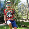 thumbnail image 2 of Disfraz de Xonyico, hippie de los 70, para niños, camisas teñidas con efecto anudado, juego de 4 piezas, 2 of 8