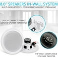 thumbnail image 3 of Pyle PDICBT852RD 8 Inch 250 Watt Bluetooth In Ceiling Wall Speakers, 2 Pack, 3 of 5