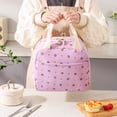thumbnail image 3 of Cute Corduroy Lunch Bag for Women Men, Insulated Lunch Box Tote Bag Reusable Leakproof Bento Cooler Bag for Office Work Picnic Travel (Purple Flowers), 3 of 7